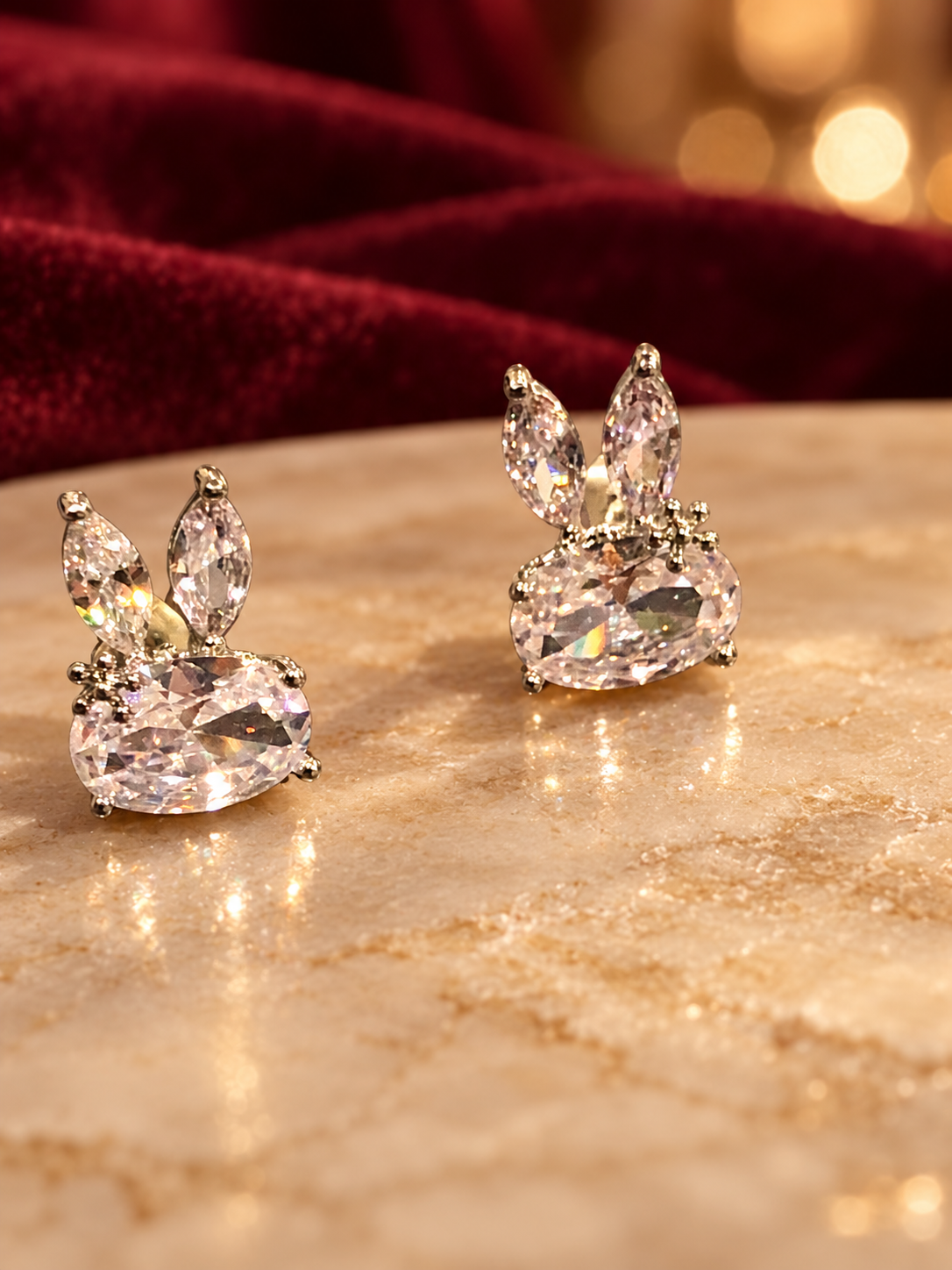 Faceted-Effect Drop Earrings