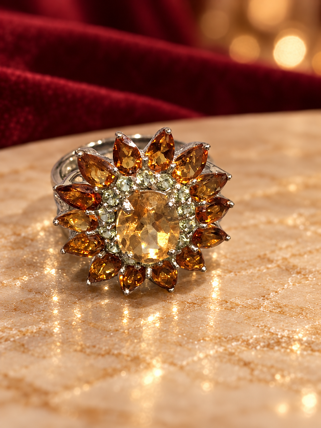 Floral Burst Statement Ring, Rochel Jewelry collection photograph