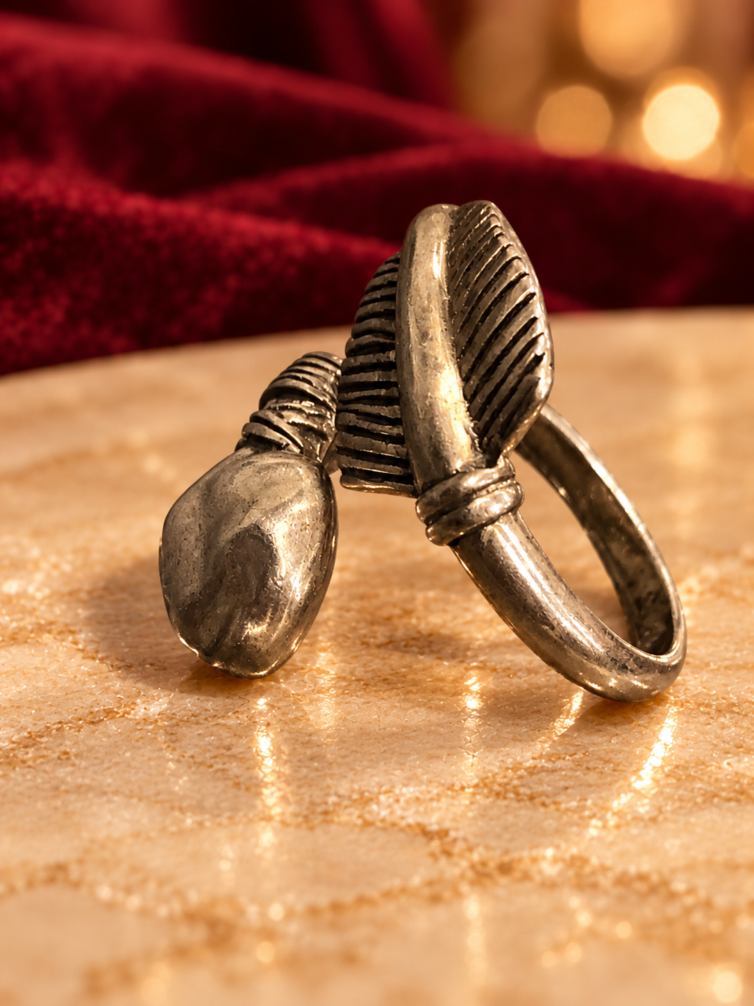 Sculptural Leaf-Wrap Ring, Rochel Jewelry collection photograph